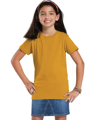 2616 LA T Girls' Fine Jersey Longer Length T-Shirt in Gold