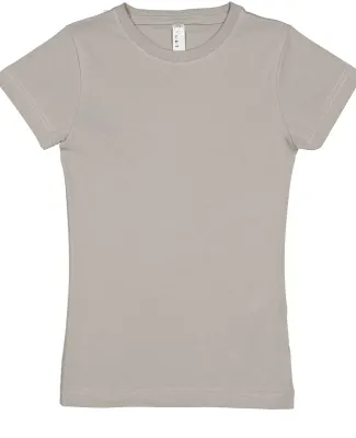 2616 LA T Girls' Fine Jersey Longer Length T-Shirt in Titanium