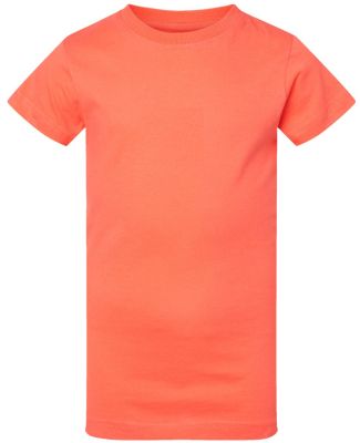 2616 LA T Girls' Fine Jersey Longer Length T-Shirt in Papaya