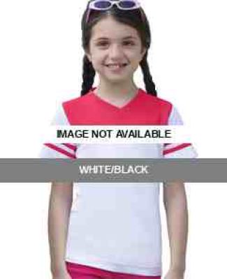 2637 LA T Girls Football T Shirt White/Black