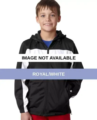 2705 Badger Youth Brushed Tricot Hooded Jacket Royal/White