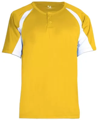 2938 Badger Youth Hook Placket Tee Gold/ White