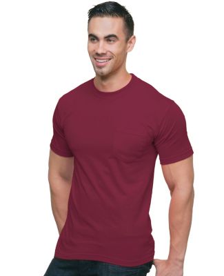 3015 Bayside Adult Union Made Cotton Pocket Tee Burgundy