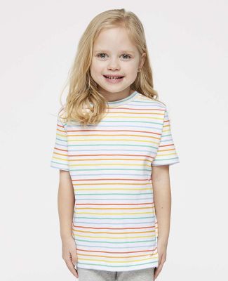 3321 Rabbit Skins Toddler Fine Jersey T-Shirt in Rainbow stripe