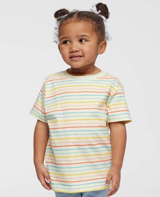3321 Rabbit Skins Toddler Fine Jersey T-Shirt in Sunkissed stripe