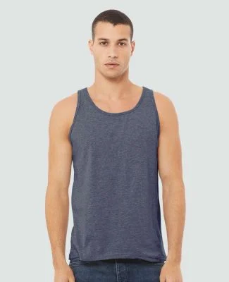 BELLA+CANVAS 3480 Unisex Cotton Tank Top in Heather navy