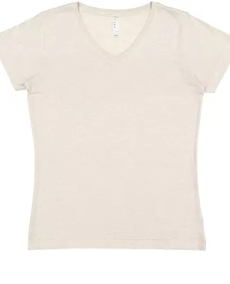 3507 LA T Ladies V-Neck Longer Length T-Shirt in Natural heather