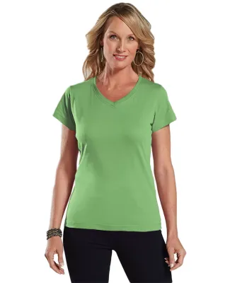 3507 LA T Ladies V-Neck Longer Length T-Shirt in Key lime