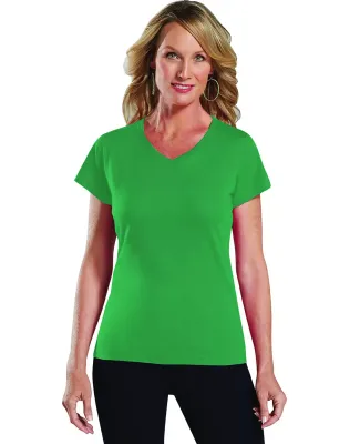 3507 LA T Ladies V-Neck Longer Length T-Shirt in Kelly