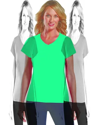 3507 LA T Ladies V-Neck Longer Length T-Shirt in Jade