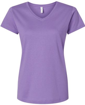 3507 LA T Ladies V Neck Longer Length T Shirts in Lavender