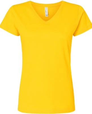3507 LA T Ladies V Neck Longer Length T Shirts in Yellow