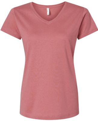 3507 LA T Ladies V Neck Longer Length T Shirts in Mauvelous