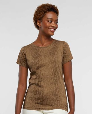 3516 LA T Ladies Longer Length T-Shirt in Brown reptile