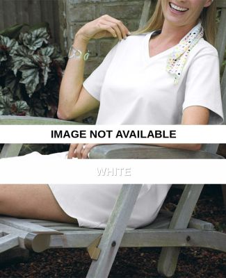 3575 LA T Ladies' Jersey V-Neck Coverup White