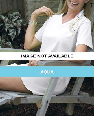 3575 LA T Ladies' Jersey V-Neck Coverup Aqua