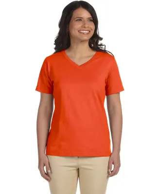 3587 LA T Ladies' V-Neck T-Shirt in Orange