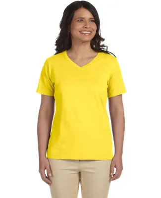 3587 LA T Ladies' V-Neck T-Shirt in Yellow