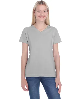 3587 LA T Ladies' V-Neck T-Shirt in Titanium