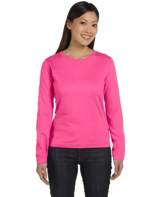 3588 LA T Ladies' Long-Sleeve T-Shirt in Hot pink