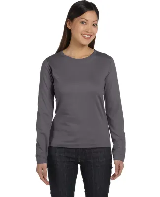 3588 LA T Ladies' Long-Sleeve T-Shirt in Charcoal