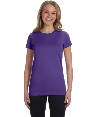 3616 LA T Juniors' Fine Jersey Longer Length T-Shi in Purple