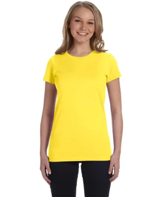 3616 LA T Juniors' Fine Jersey Longer Length T-Shi in Yellow