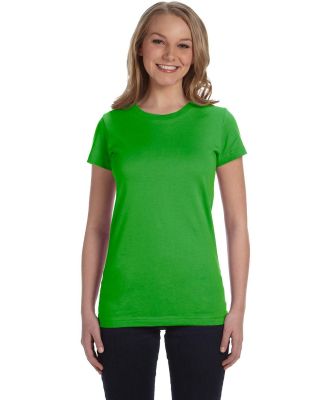 3616 LA T Juniors' Fine Jersey Longer Length T-Shi in Apple