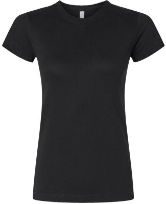 3616 LA T Juniors' Fine Jersey Longer Length T-Shi in Black