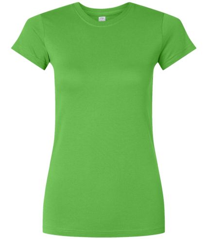 3616 LA T Juniors' Fine Jersey Longer Length T-Shi in Apple