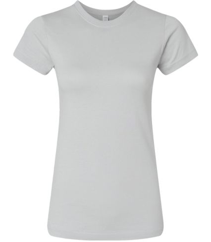 3616 LA T Juniors' Fine Jersey Longer Length T-Shi in Silver