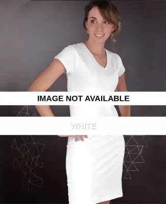3622 LA T Junior Fine Jersey V-Neck Tee Dress White
