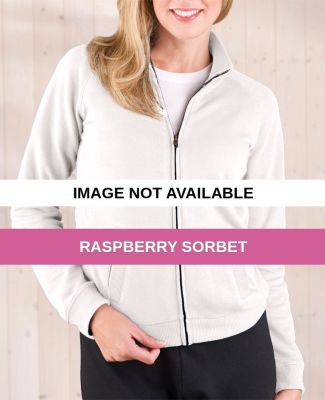3655 LA T Ladies' French Terry Raglan Cadet Jacket Raspberry Sorbet