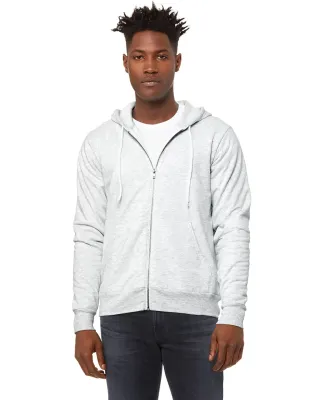 BELLA+CANVAS 3739 Unisex Poly-Cotton Fleece Zip Ho in Ash