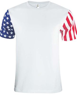 3976 Code V Adult Jersey Stars & Stripes Tee in White