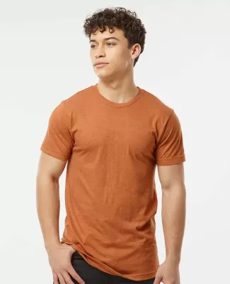 Tultex 202 Unisex Tee with a Tear-Away Tag  in Heather rust