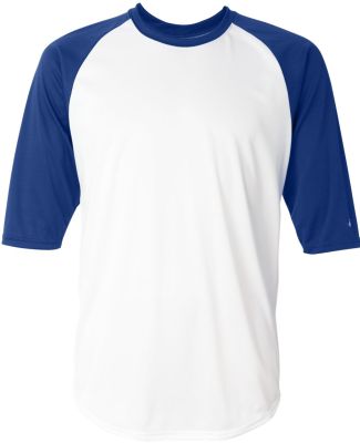 4133 Badger Adult Performance 3/4 Sleeve Raglan-Sl in White/ royal