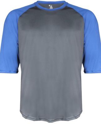 4133 Badger Adult Performance 3/4 Sleeve Raglan-Sl in Graphite/ royal