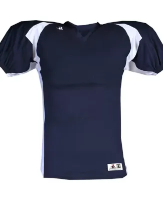 4147 Badger Adult Drive Performance Tee with Contr Navy/ White