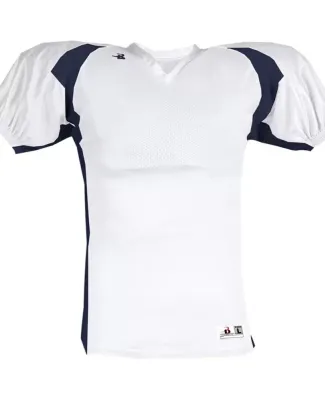 4147 Badger Adult Drive Performance Tee with Contr White/ Navy
