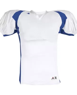 4147 Badger Adult Drive Performance Tee with Contr White/ Royal