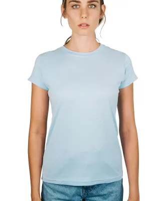 0213 Tultex Juniors Tee with a Tear-Away Tag in Baby blue