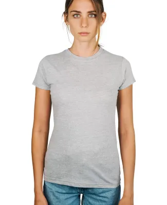 0213 Tultex Juniors Tee with a Tear-Away Tag in Heather grey