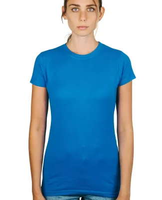 0213 Tultex Juniors Tee with a Tear-Away Tag in Turquoise