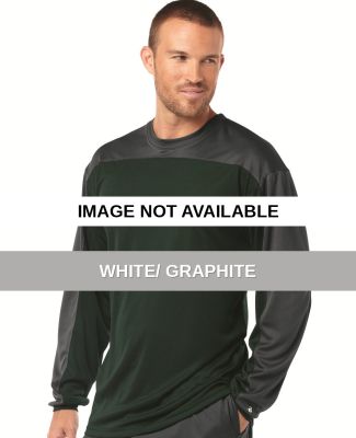 4159 Badger Defender Long Sleeve Tee White/ Graphite