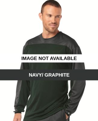 4159 Badger Defender Long Sleeve Tee Navy/ Graphite