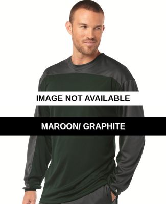 4159 Badger Defender Long Sleeve Tee Maroon/ Graphite