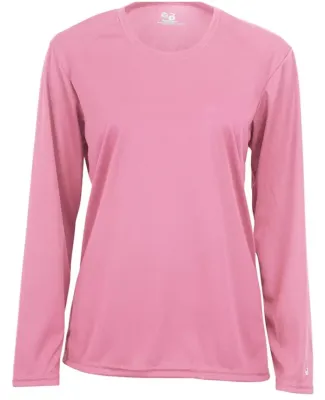 4164 Badger Ladies' B-Dry Core Long-Sleeve Tee Pink