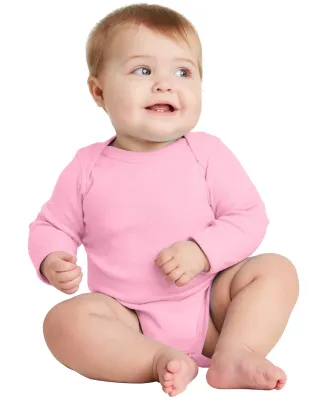 4411 Rabbit Skins Infant Baby Rib Long-Sleeve Cree PINK