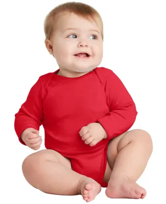 4411 Rabbit Skins Infant Baby Rib Long-Sleeve Cree RED